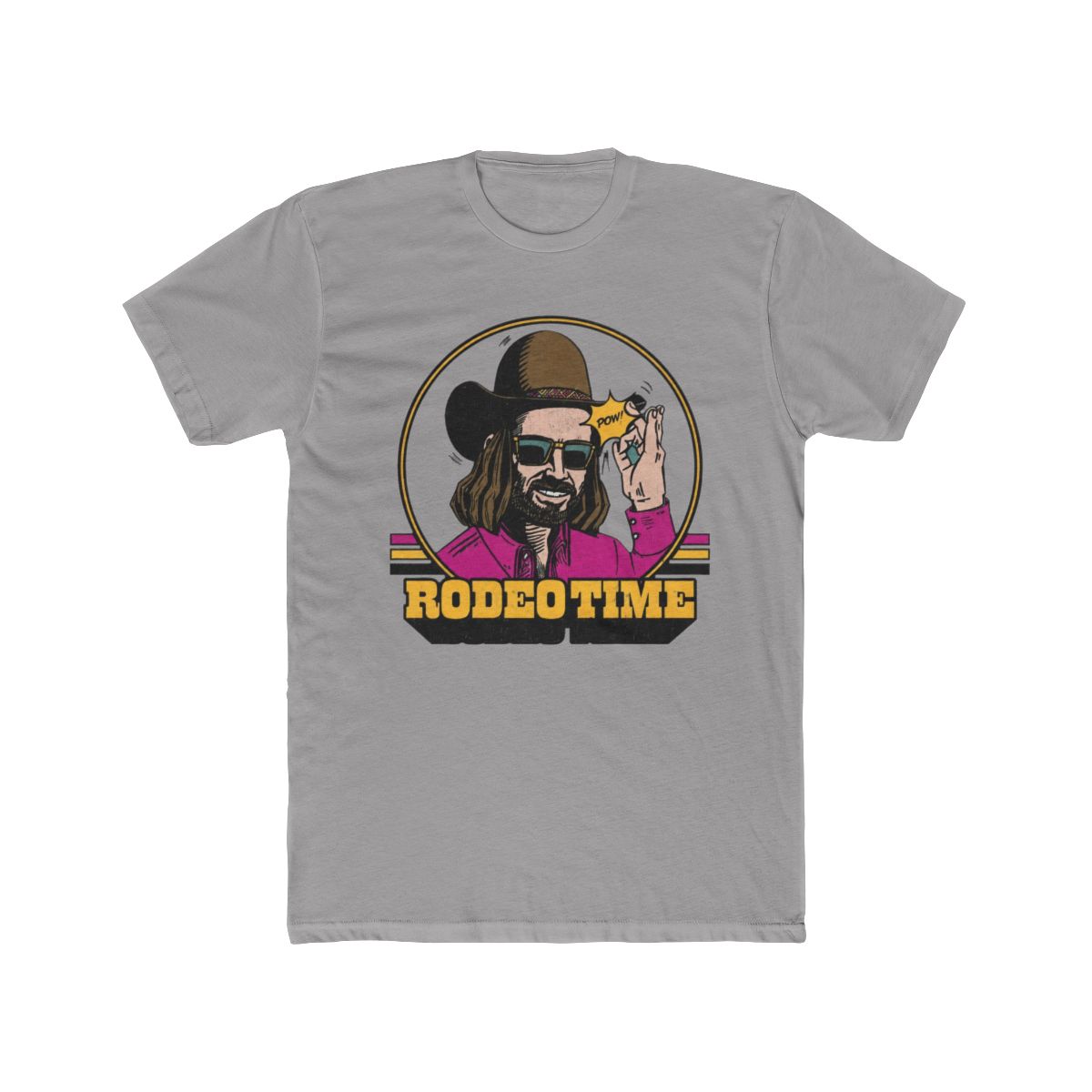 Dale Brisby Tee, Hat Flick, Turquoise with Neon Rodeo Time - Official T-Shirts merchandise